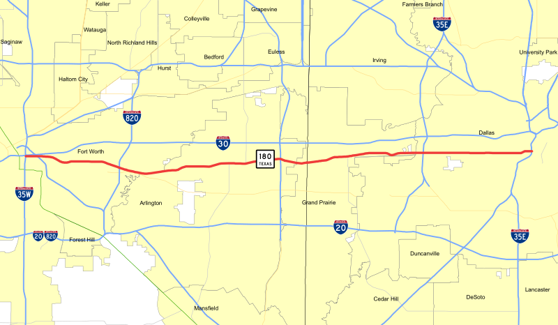 Map showing popular DFW Mid-Cities real estate investment areas.